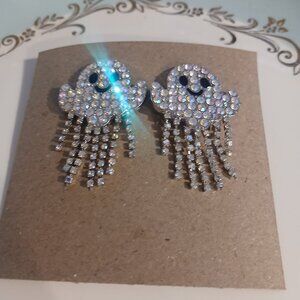 179- Rhinestone Ghost dangle earrings